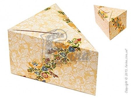 Коробка для одного кусочка торта, печенья или других десертов "Орнамент"  150х110х90 мм< фото цена